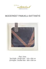 İstanbul Home İn Line Pamuk Battaniye - kahve