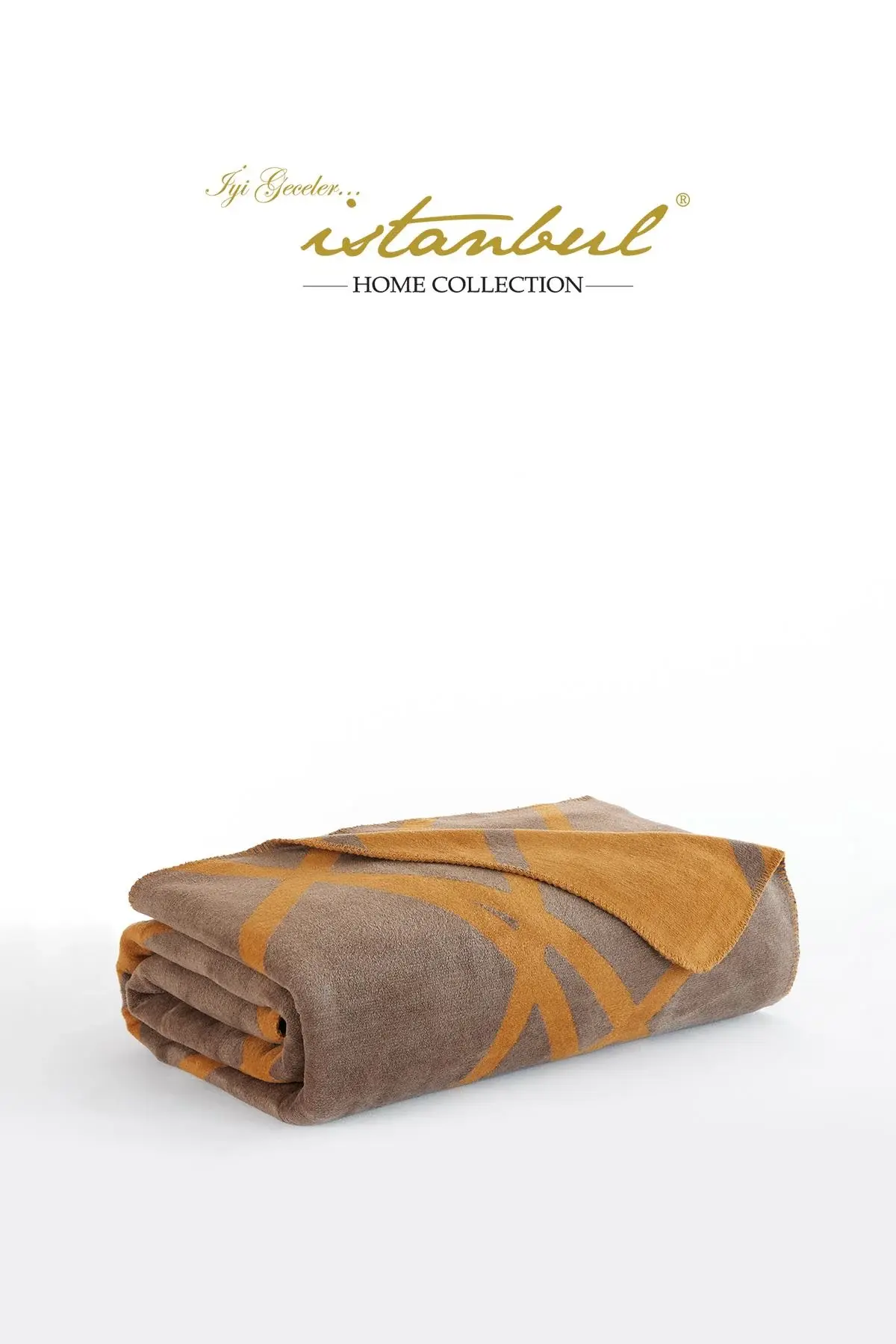 İstanbul Home İn Line Pamuk Battaniye - Kahve