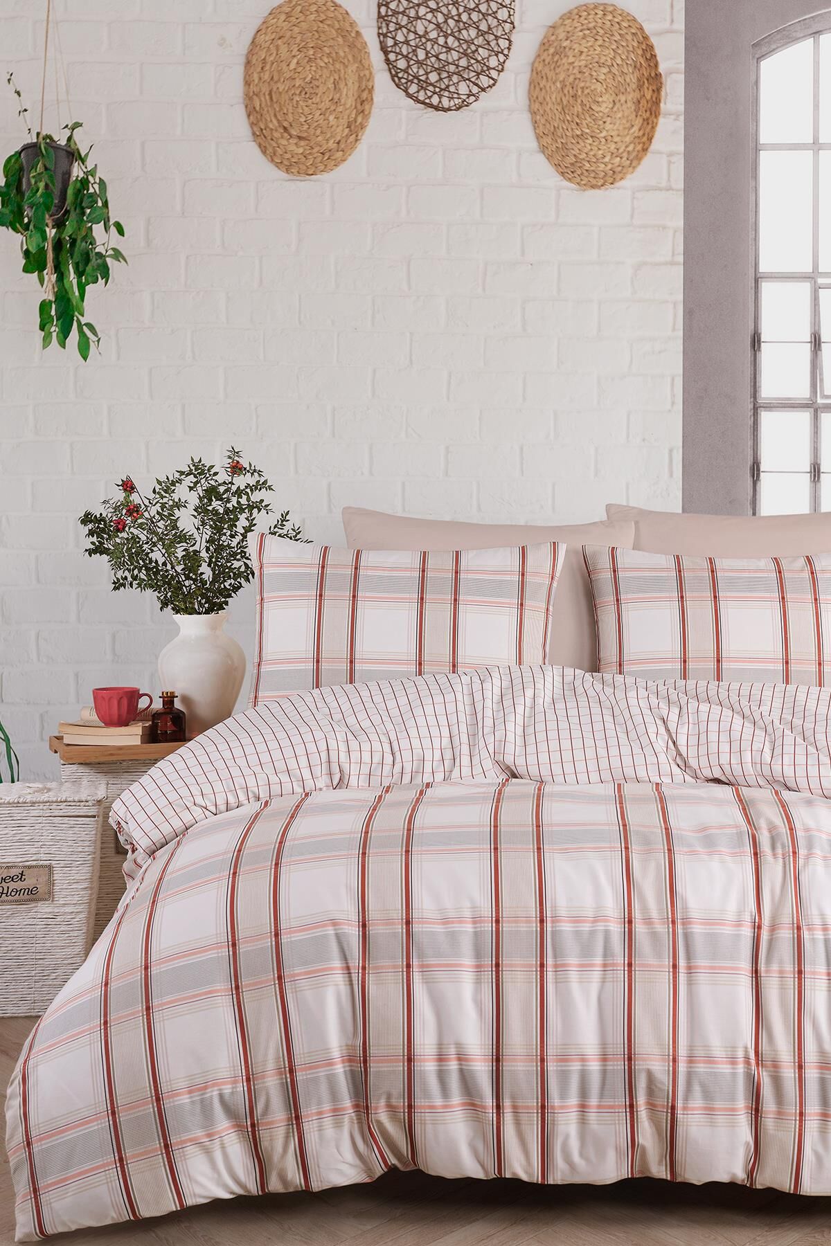 Poplin Nevresim Takımı - Nocturne Kiremit